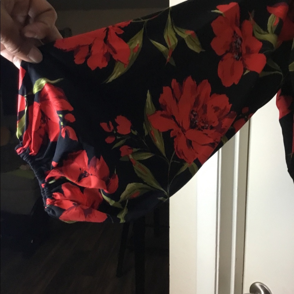 Boohoo Plus Red Floral Dress Sz 24 - Picture 4 of 12